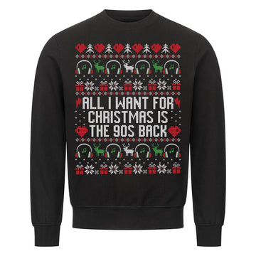 'All I want for christmas is the 90s back' Ugly Pullover - Social Surprise - #geschenk - #vintage