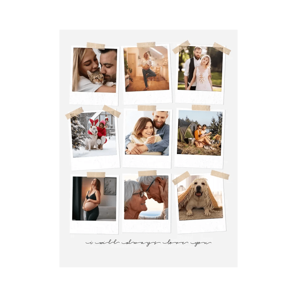 Individuell personalisierbare Poster – mit eigenen Fotos & Text gestalten | Polaroid Style - Social Surprise - #geschenk - #vintage