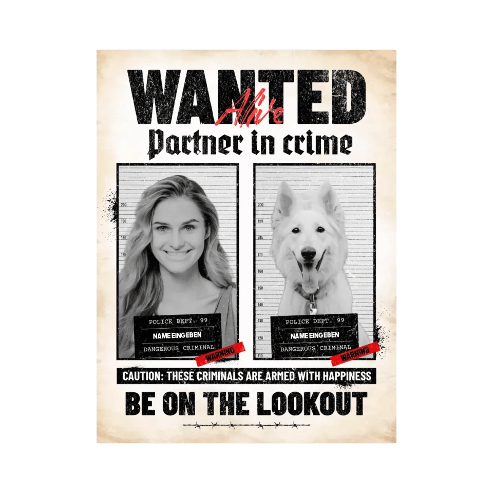 Individuell personalisierbare Poster – mit eigenen Fotos & Text gestalten | Wanted - Social Surprise - #geschenk - #vintage